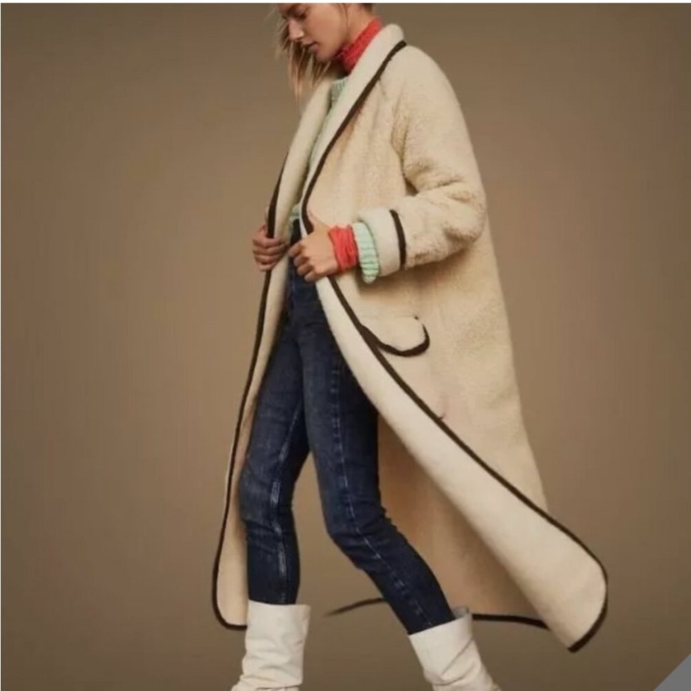 Free People Sherpa Cream Coat